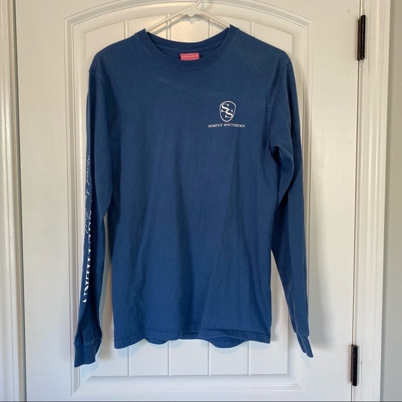 Simply Southern Blue Long Sleeve Tee Small - Picture 1 of 8